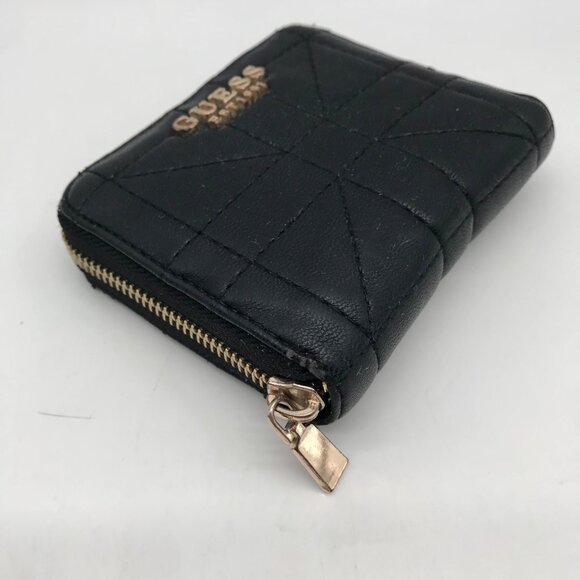 Guess Black Faux Leather Assia Small Zip Around Wallet - Picture 6 of 10